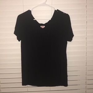 black t-shirt with holes